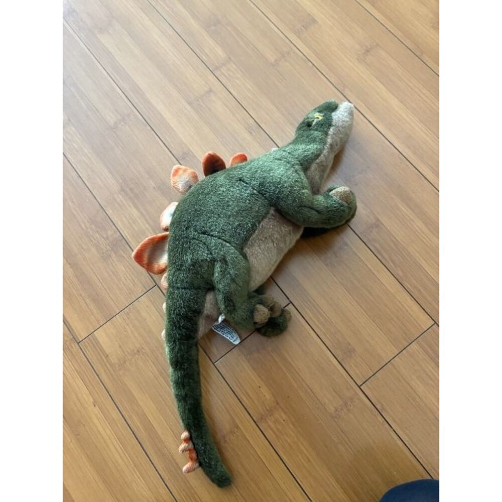Green Hansa Vintage Stegosaurus Dinosaur Plush Stuffed Animal Toy